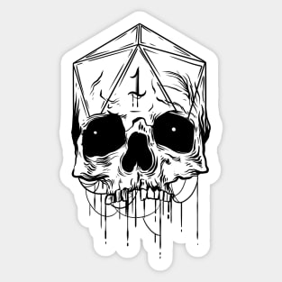 Nat 1 D20 Skull Art Sticker